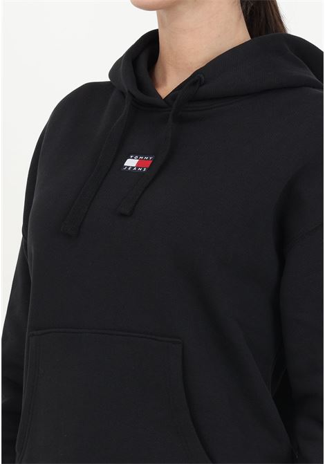 Black women's hooded sweatshirt with long sleeves in cotton TOMMY JEANS | DW0DW17326BDSBDS